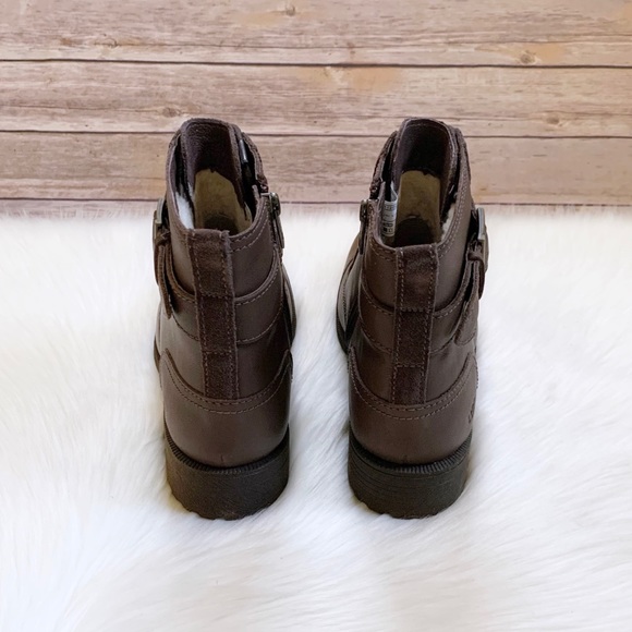 UGG Jaidyn Grizzly Leather Cozy Combat Boots - Picture 7 of 9